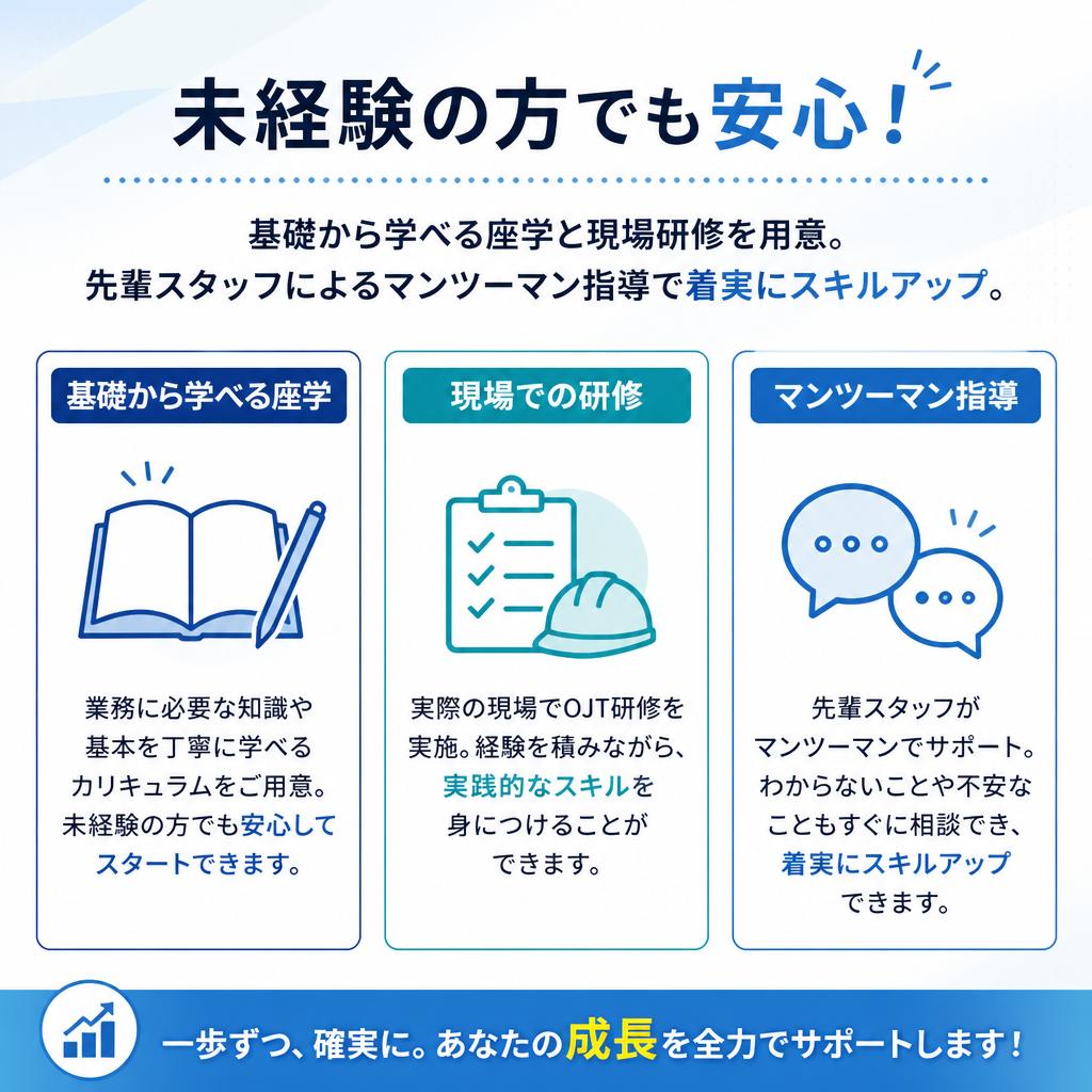 充実した研修制度で安心スタート